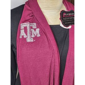 Gameday Couture Glitter ATM Block Infinity Scarf‎ Maroon Silver NWT